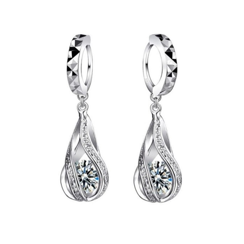 π NEW β€οΈ Cute Drop 925 Sterling Silver Bundle Necklace Earrings Heart Chain - Picture 3 of 8